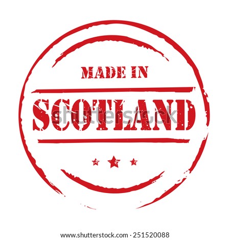 Red vector grunge stamp MADE IN SCOTLAND