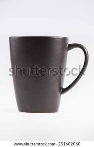 Black Stoneware Coffee cup on white background