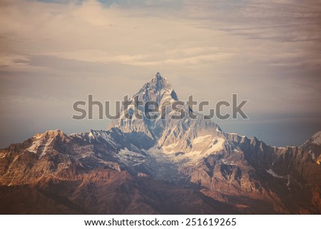 instagram filter Himalaya mountains. Royalty-Free Stock Photo #251619265