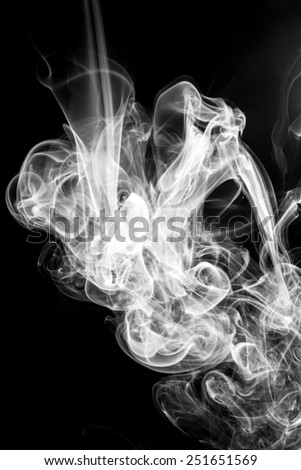 movement of smoke on black background.