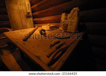 Old wooden table in sweden