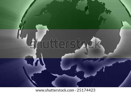 Flag of Sierra Leone, national country symbol illustration