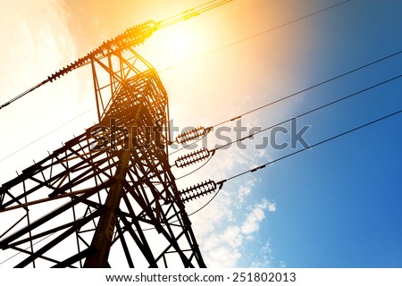 High voltage post or High voltage tower Royalty-Free Stock Photo #251802013