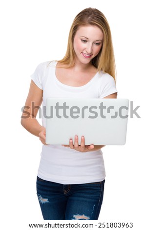 Woman use of notebook