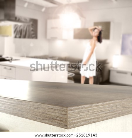 model in kitchen 