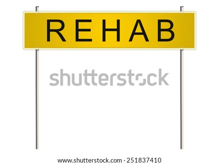 Rehabilitation. Traffic sign on a white background. Raster. 