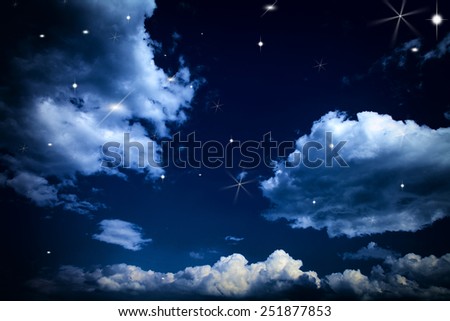 nightly sky with large moon