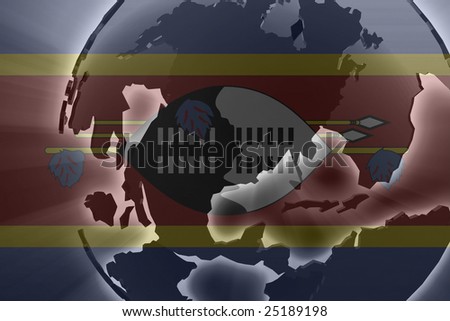 Flag of Swaziland, national country symbol illustration