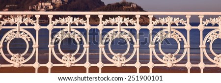 The railing-Donostia-Europe Royalty-Free Stock Photo #251900101