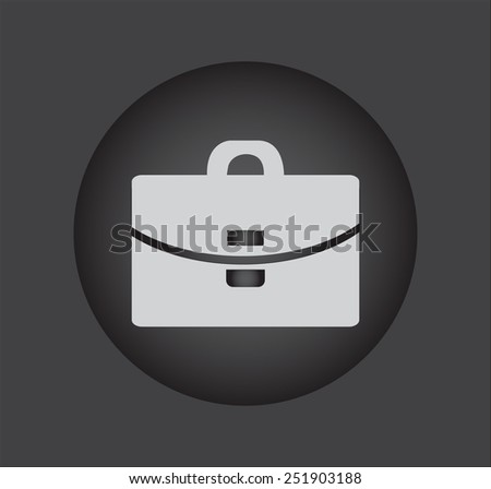 Suitcase - Vector icon. black button.
