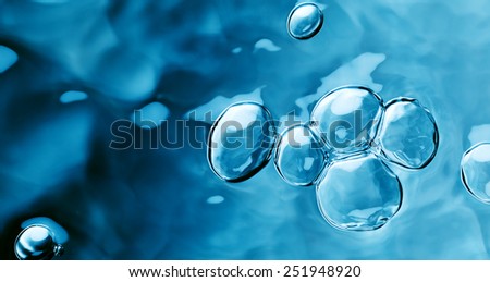 abstract blue water and air bubbles background
