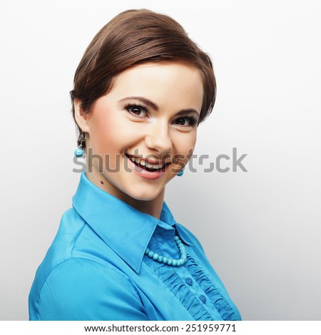 beautiful woman with big happy smile