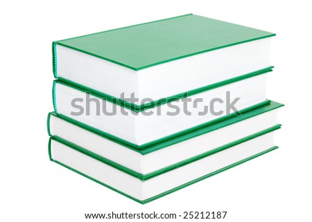 education. green books isolated on white background