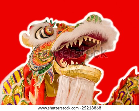 Chinese New Year Dragon Red Background