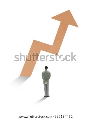 Businessman watch how statistic arrow growth.