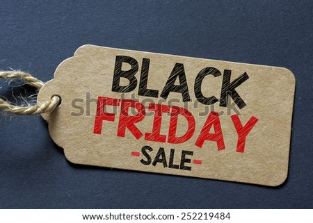 Inscription black friday. Inscription black friday on blank tag on background