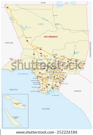 LOS-ANGELES-COUNTY-MAP Stock Vector Images - Avopix.com