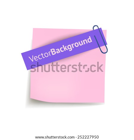 Sheets paper with clip. Vector illustration