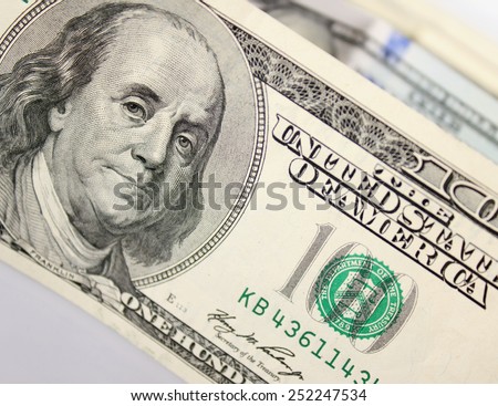 close up of dollar bill (background)