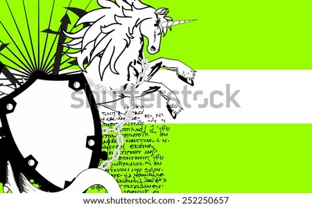heraldic horse coat of arms background in vector format very easy to edit