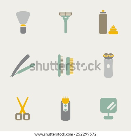 vector icons of shaving tools for real men