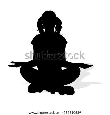 Vector silhouette of a woman on a white background.