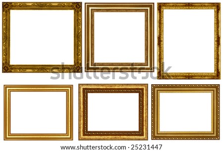 Antique frames collection isolated on white background