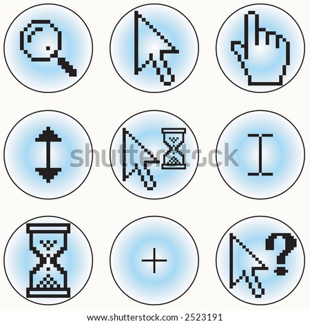A selection of different cursor designs