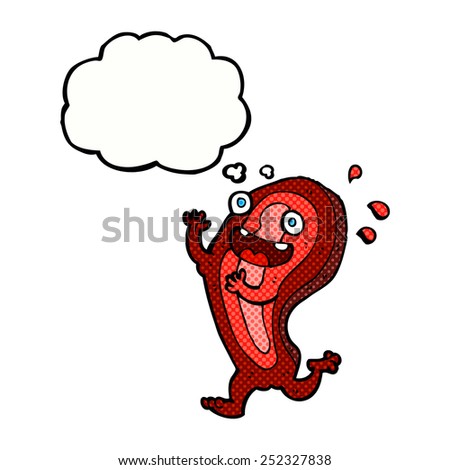meat cartoon character with thought bubble