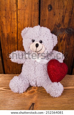 teddy bear and Valentine heart 