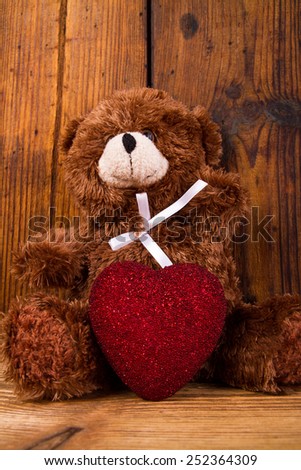 teddy bear and Valentine heart 
