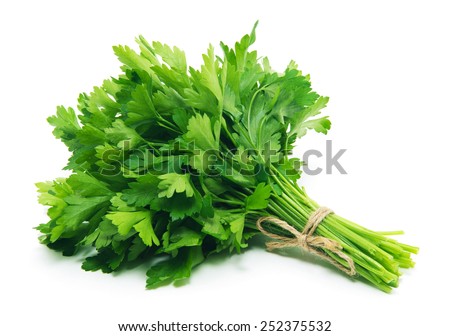 Fresh parsley on white background Royalty-Free Stock Photo #252375532