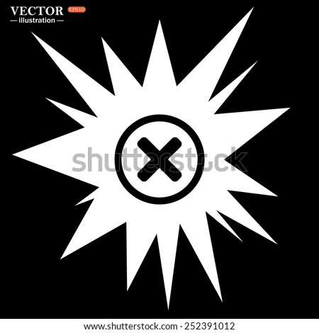 Delete icon. Cross sign in circle - can be used as symbols of wrong, close, deny etc. Vector illustration, EPS 10