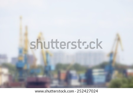 Blurred port container terminal as background