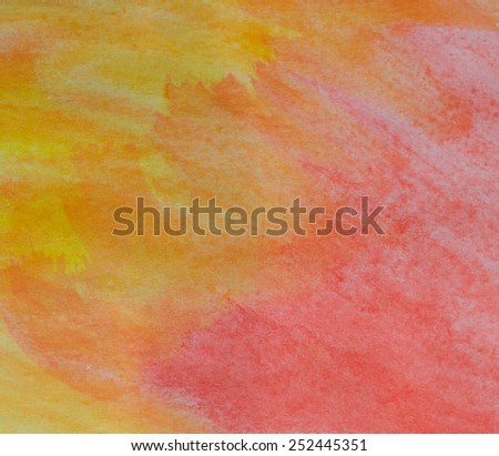 yellow and red watercolor abstraction background