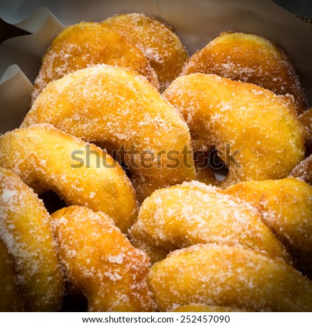 Parafrittus, fried donuts, Sardinian Dessert Royalty-Free Stock Photo #252457090
