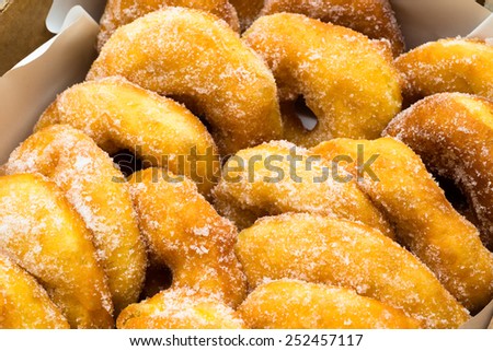 Parafrittus, fried donuts, Sardinian Dessert Royalty-Free Stock Photo #252457117