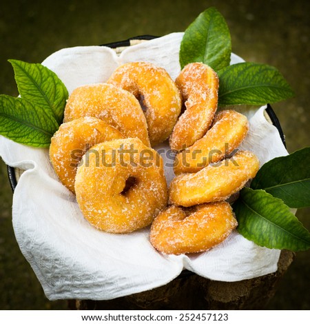 Parafrittus, fried donuts, Sardinian Dessert Royalty-Free Stock Photo #252457123