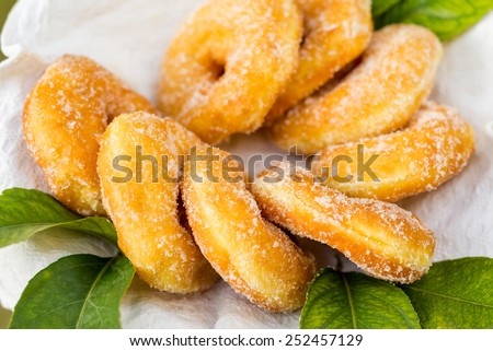 Parafrittus, fried donuts, Sardinian Dessert Royalty-Free Stock Photo #252457129