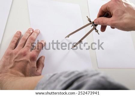 architect working on the white background