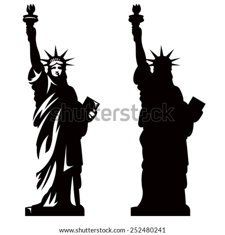 Statue of Liberty. New York landmark. American symbol. Vector silhouette Royalty-Free Stock Photo #252480241