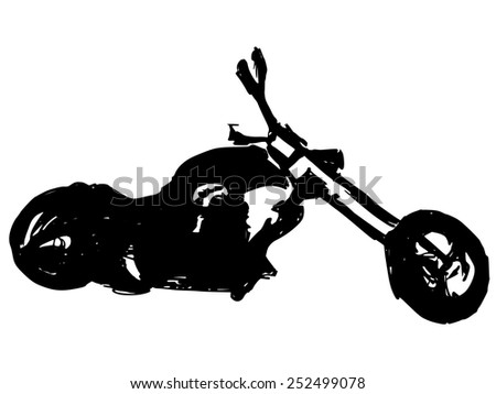 black silhouette of motorbike