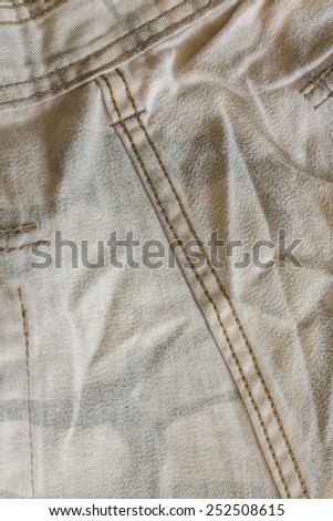 Close up old camouflage fabric texture background