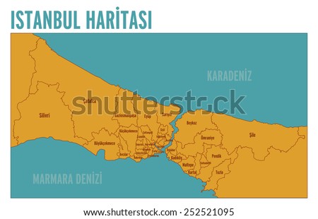 Map of Istanbul / Istanbul haritasi  Royalty-Free Stock Photo #252521095