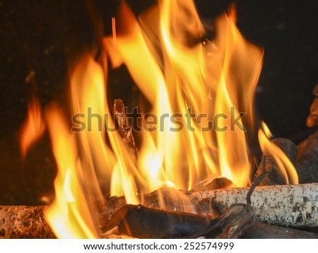 picture of flames at an open fireplace