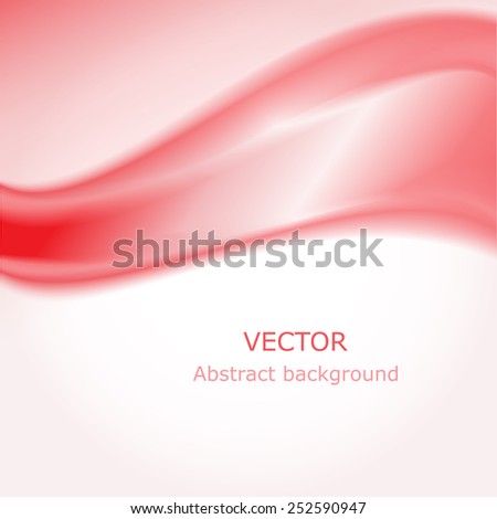 Beautiful elegant red wave. Abstract vector illustration