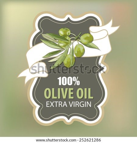 olive oil label - vector illustration
