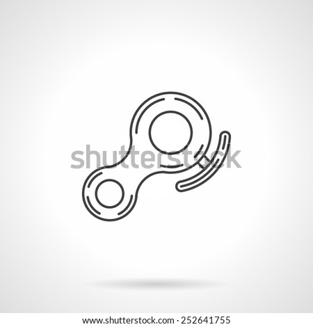 Flat line vector icon for figure eight climbing device on white background.