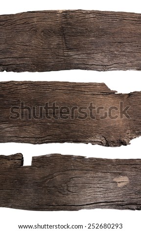 Old Wood plank, isolated on white background ( Objects with clipping paths for design work )