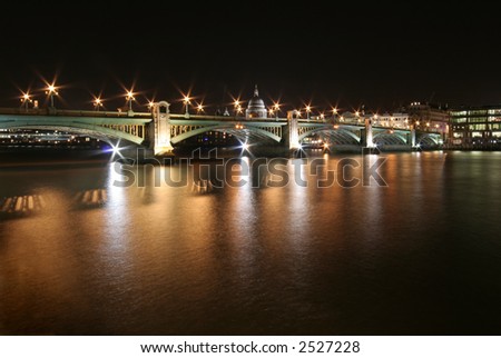 Southwark Bridge in London, UK. Royalty-Free Stock Photo #2527228